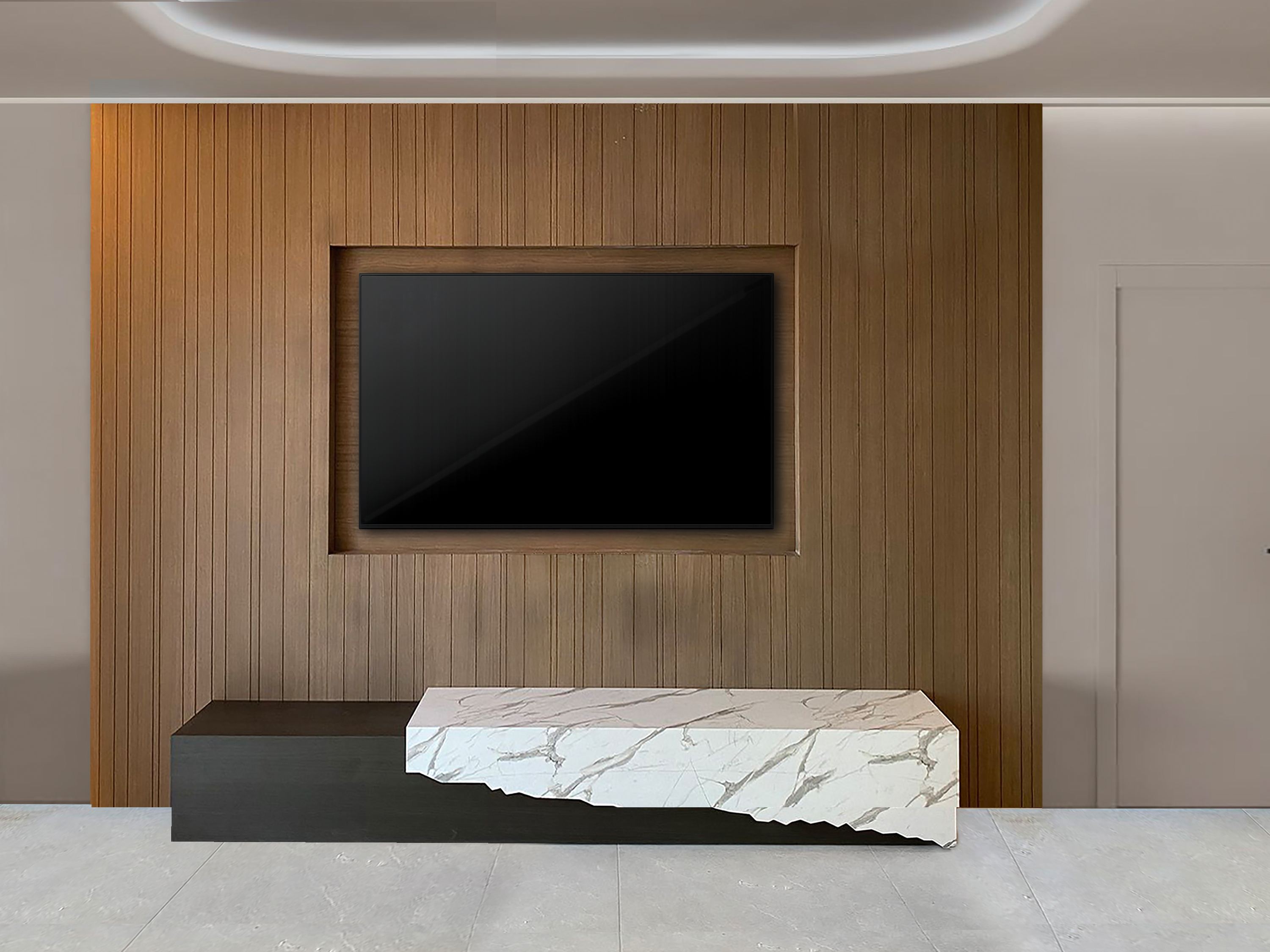 Wall Cover & TV - Interior design project by Ilia Dabiza - Architectural Precision